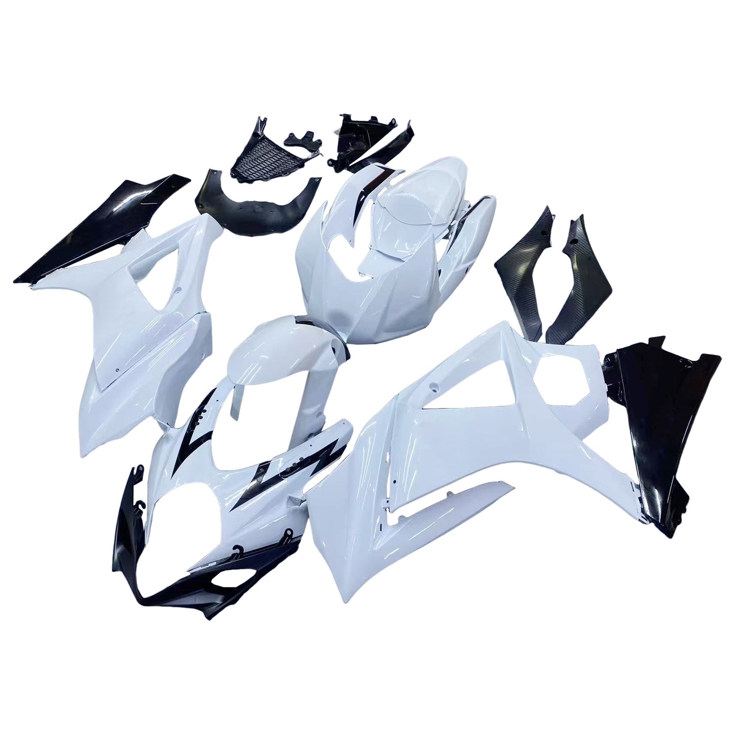 Carene 2007-2008 Suzuki GSXR 1000 Bianco &amp; Nero GSXR Generico
