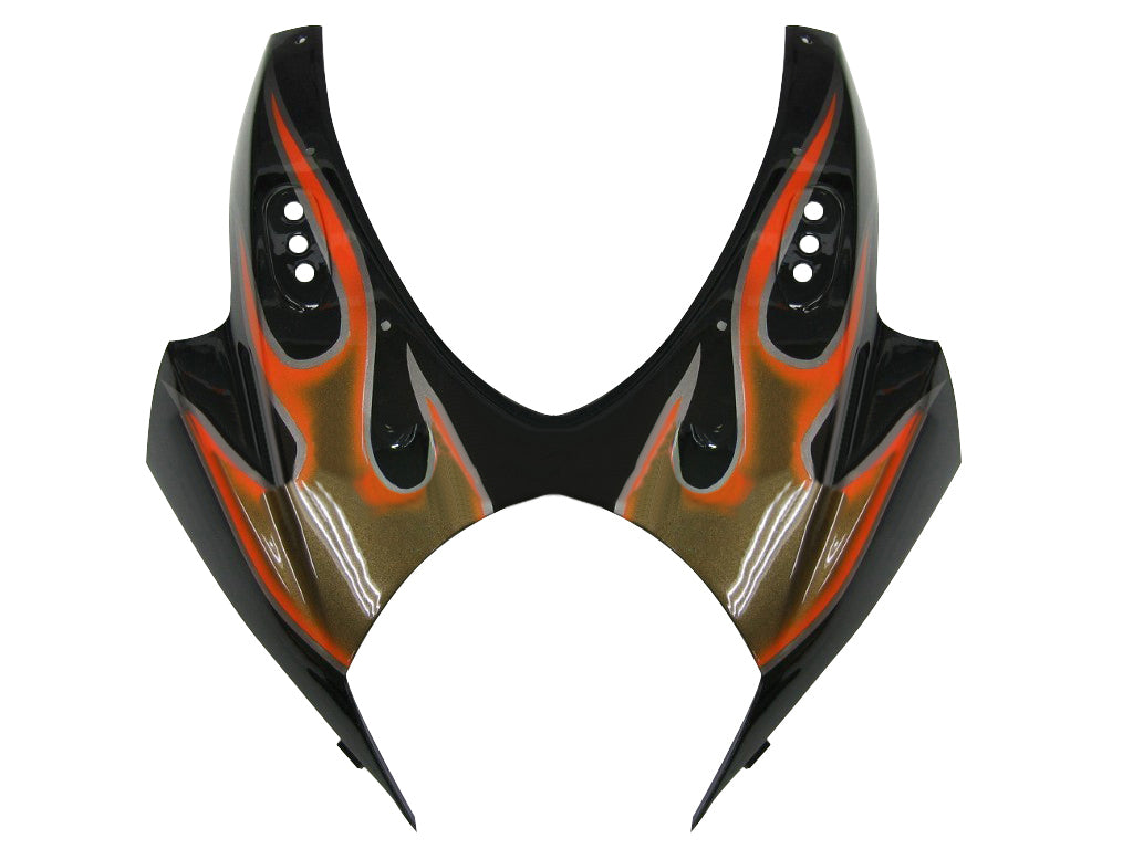 Carene 2007-2008 Suzuki GSXR 1000 Black & Orange Gold Flame Generic