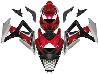 Per GSXR1000 2007-2008 Carrozzeria Carenatura ABS rosso Stampato ad iniezione Plastica Set Generico