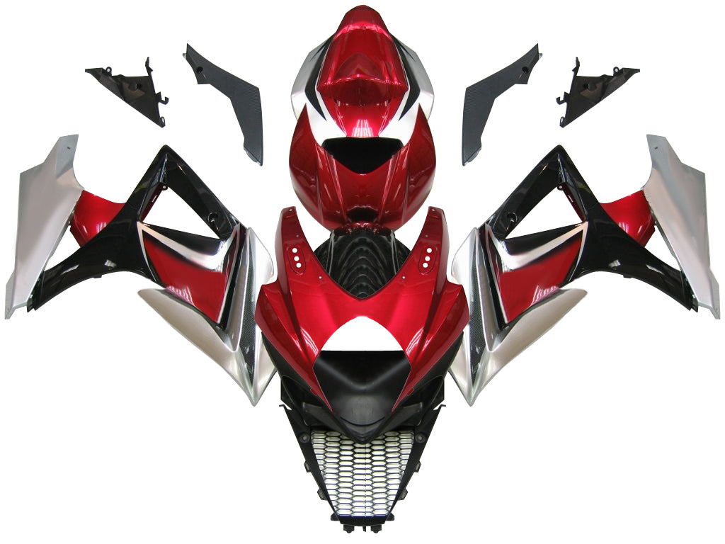 Carene 2007-2008 Suzuki GSXR 1000 Red Cherry & Black GSXR Generico