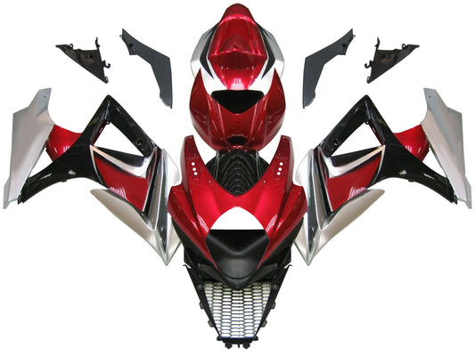 Carene 2007-2008 Suzuki GSXR 1000 Red Cherry & Black GSXR Generico