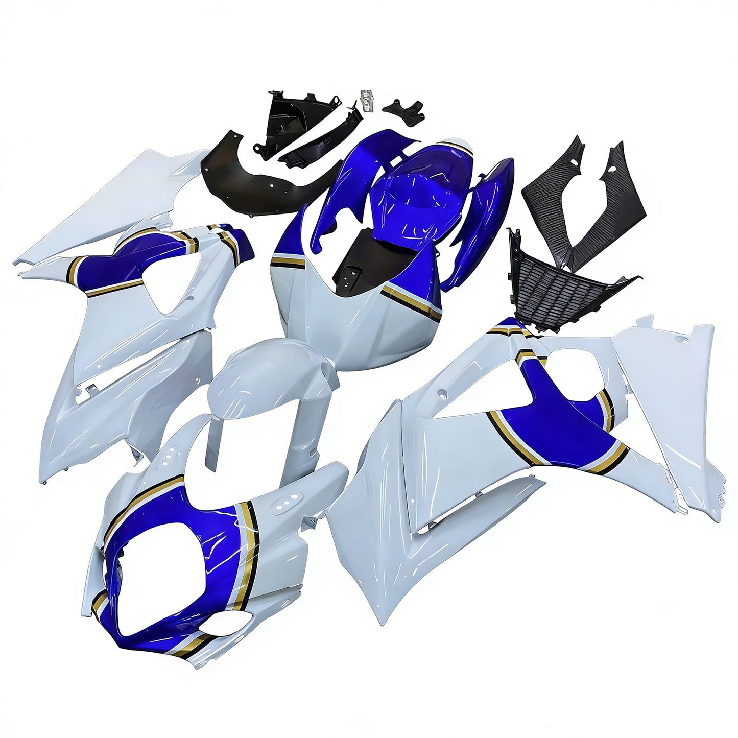 Carene 2007-2008 Suzuki GSXR 1000 White & Blue Lucky Strike Generic
