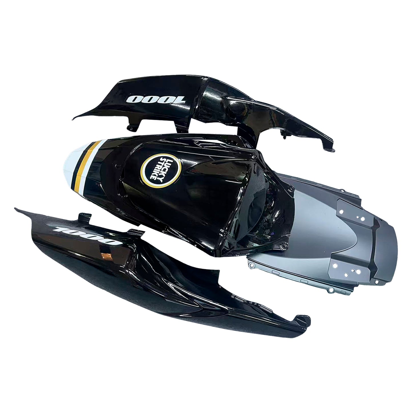 Carene 2007-2008 Suzuki GSXR 1000 Bianco Nero Oro Lucky Strike Generico