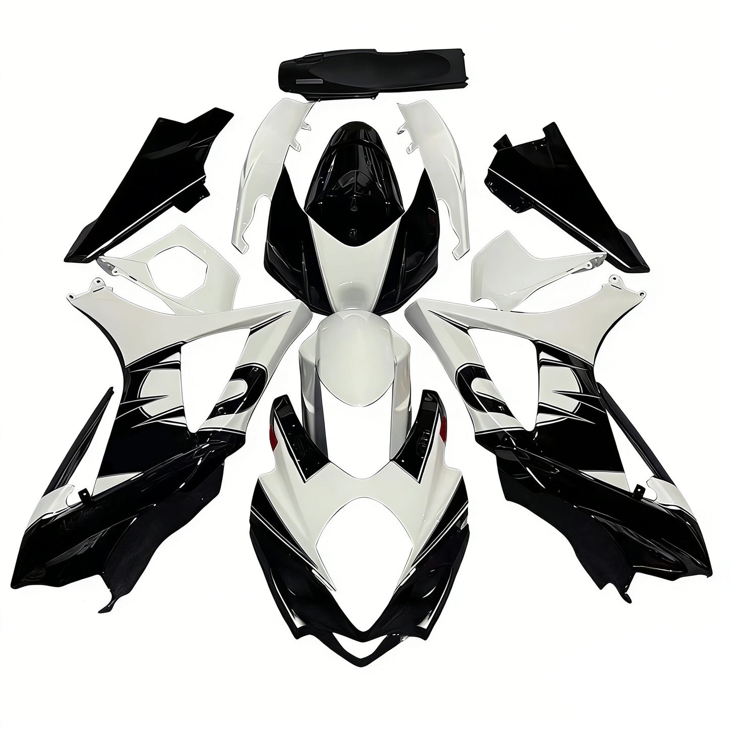 Carene 2007-2008 Suzuki GSXR 1000 Nero &amp; Bianco GSXR Racing Generico