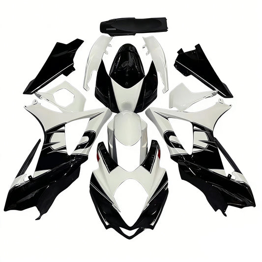 Carene 2007-2008 Suzuki GSXR 1000 Nero &amp; Bianco GSXR Racing Generico