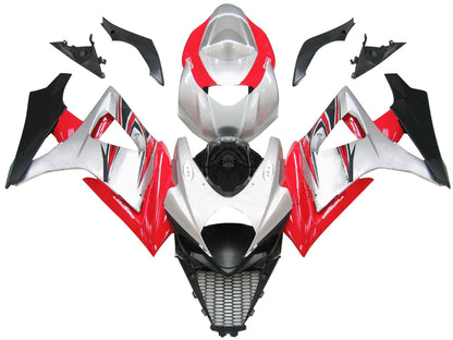 Carene 2007-2008 Suzuki GSXR 1000 Silver & Red GSXR Racing Generico