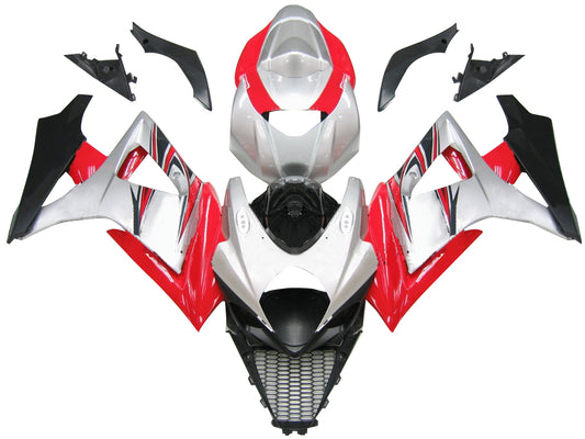 Carene 2007-2008 Suzuki GSXR 1000 Silver & Red GSXR Generico