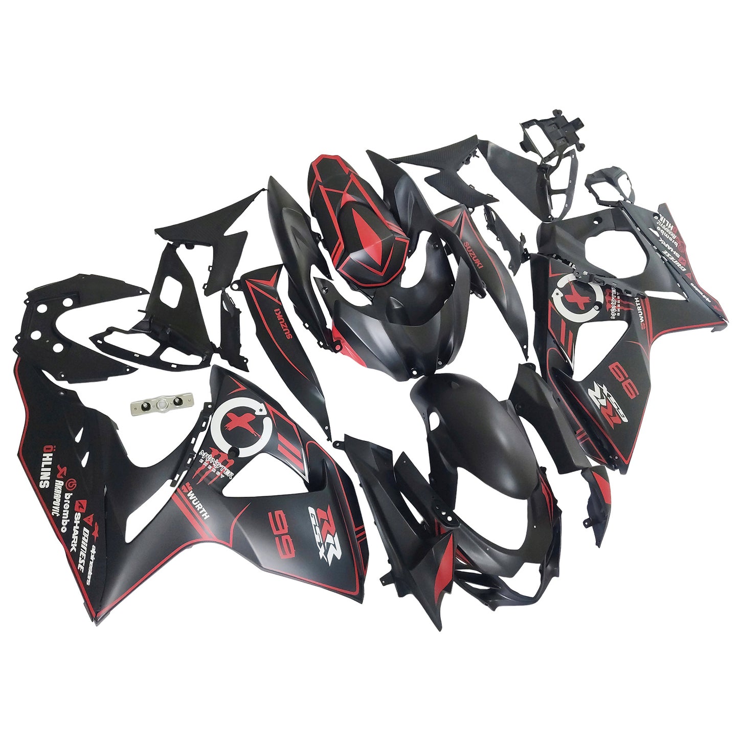 Amotopart Suzuki GSXR1000 2009-2016 K9 Kit carena Carrozzeria Plastica ABS