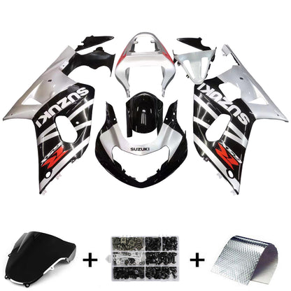 Amotopart Casting Suzuki 600 2001-2003 Cladding Black & Silver GSXR Racing Kiting Kit