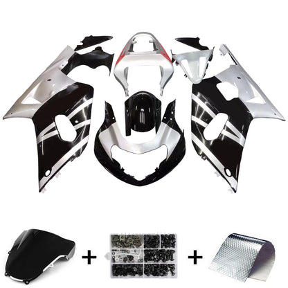 Amotopart Casting Suzuki 600 2001-2003 Cladding Black & Silver GSXR Racing Kiting Kit