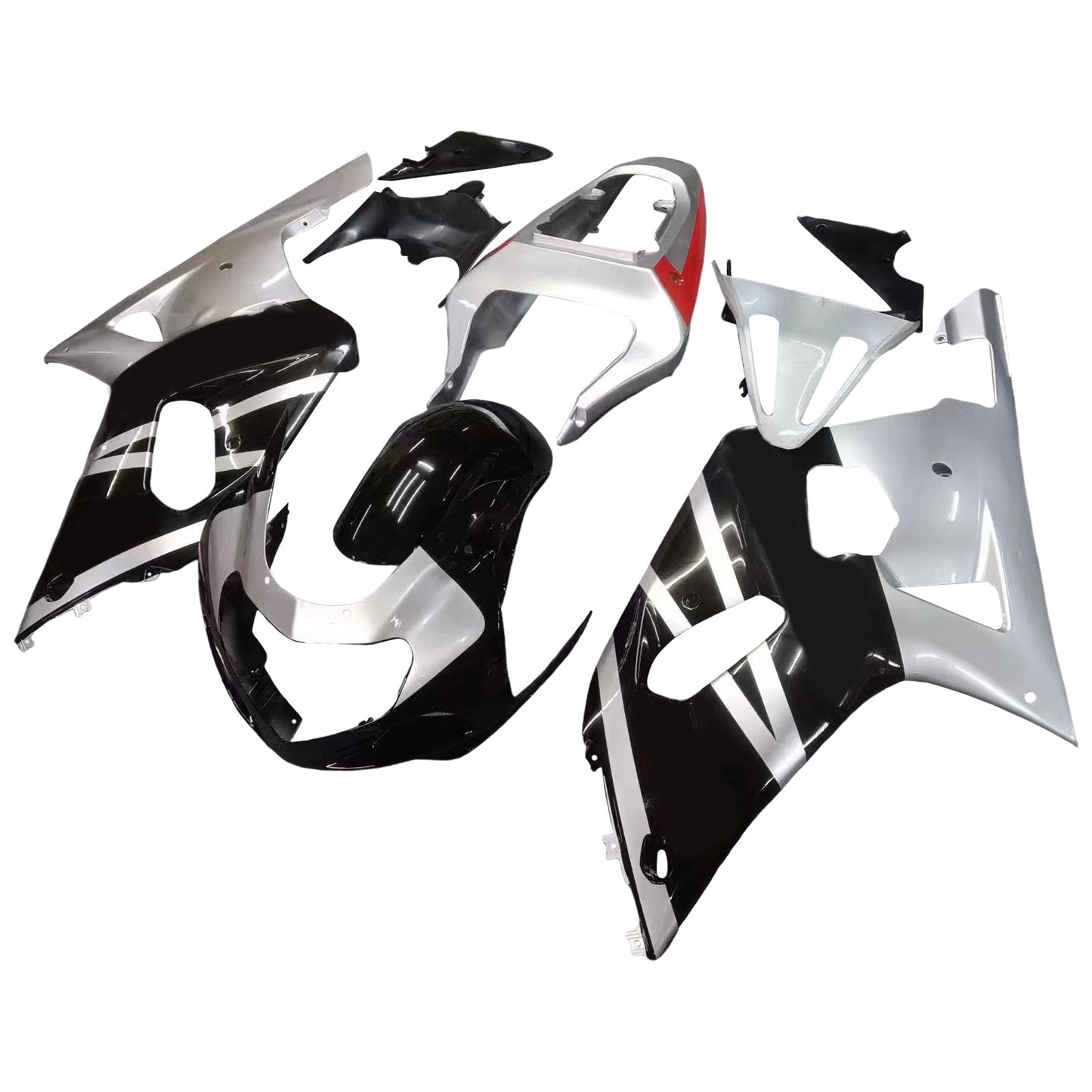 Amotopart Casting Suzuki 600 2001-2003 Cladding Black & Silver GSXR Racing Kiting Kit