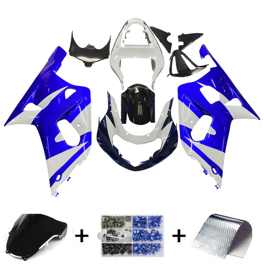 AMOPART CLUING SUZUKI 600 2001-2003 PULIZIA GSXR RACING BLU e kit di carenatura bianca