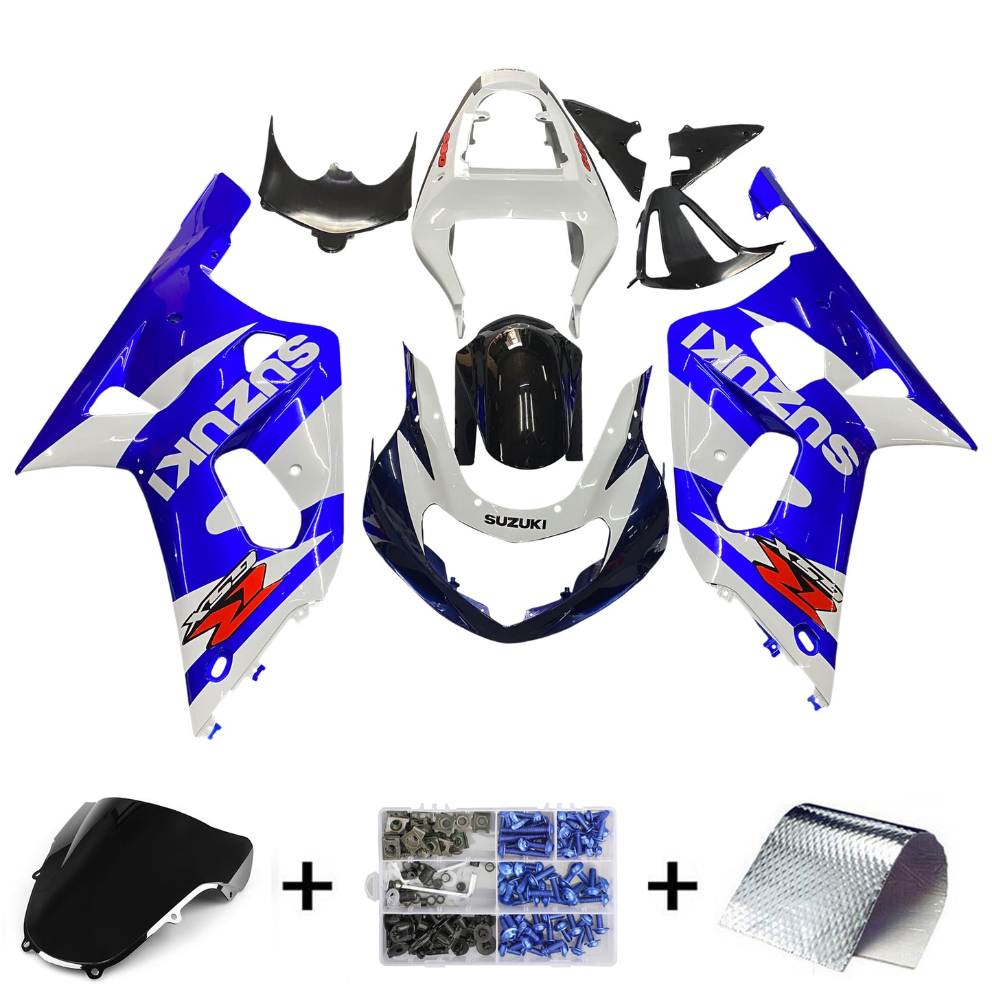 Carene 2001-2003 Suzuki GSXR 600 Blu &amp; Bianco GSXR Racing Generico