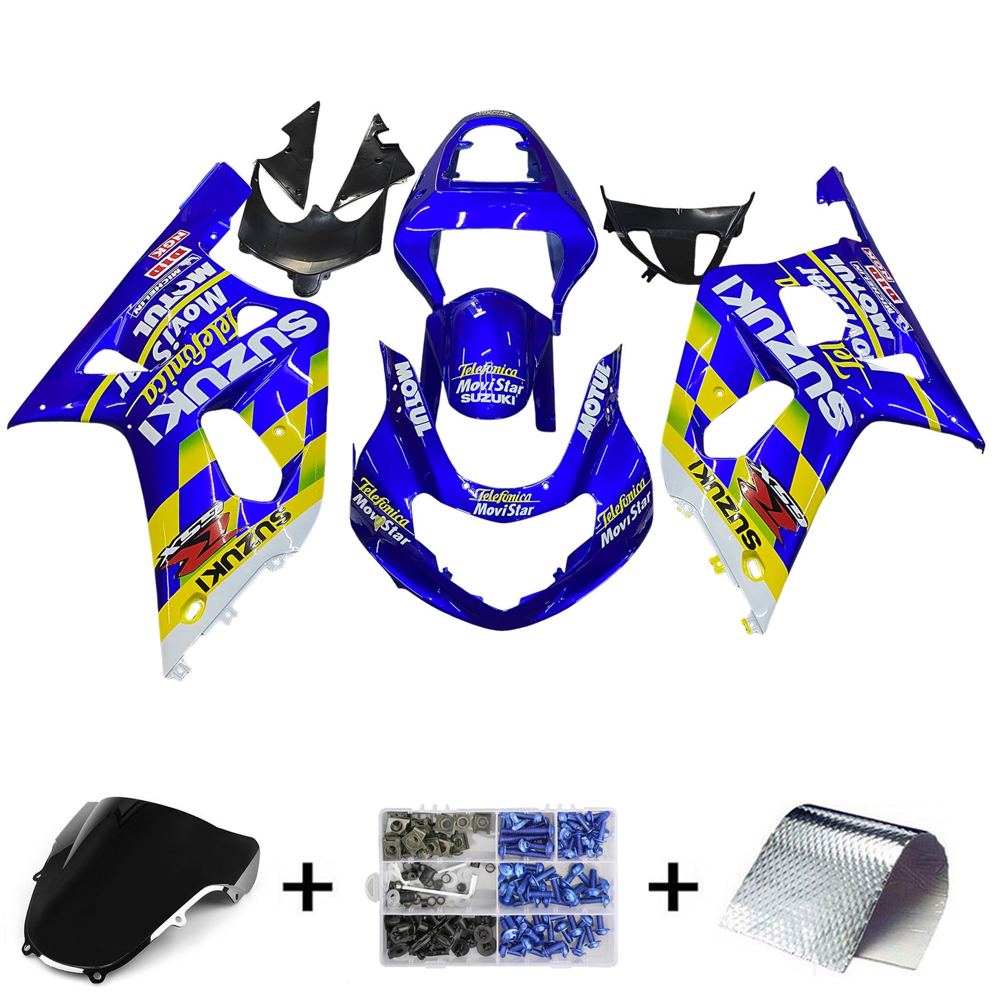 Carene 2001-2003 Suzuki GSXR 600 Blu Movistar Suzuki Racing Generico