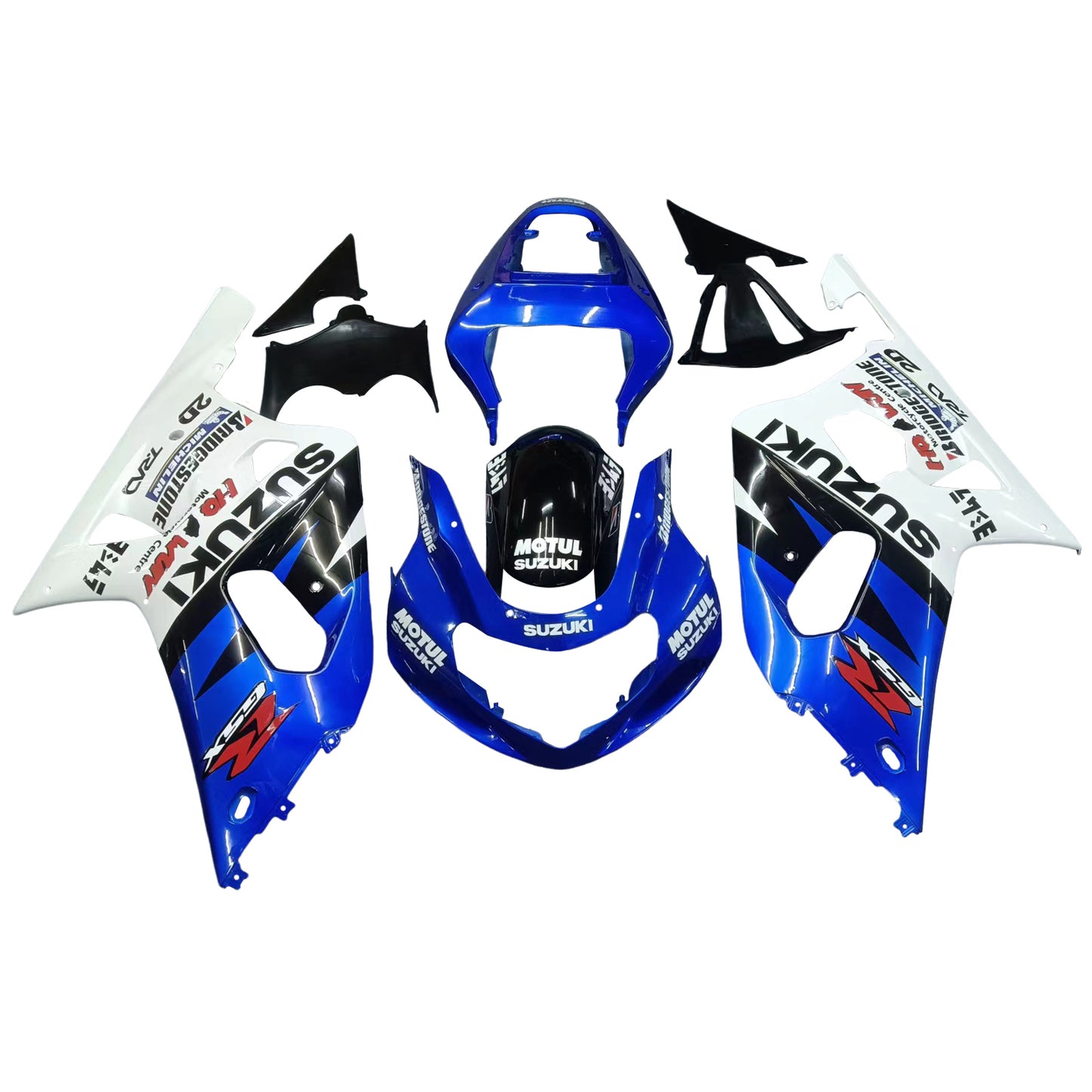 Per GSXR600 2001-2003 Carrozzeria Carenatura ABS blu Set di plastica stampata ad iniezione Generico