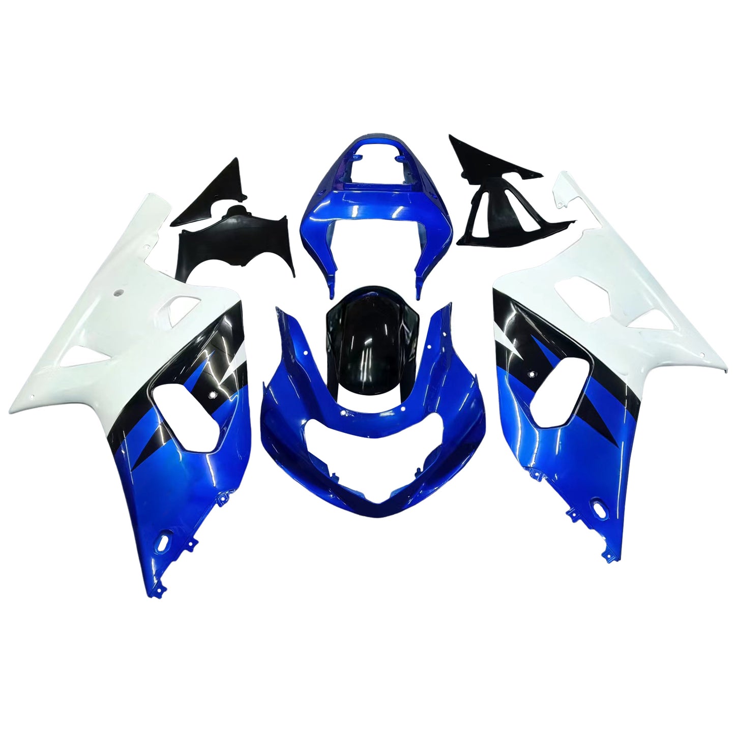 Per GSXR600 2001-2003 Carrozzeria Carenatura ABS blu Set di plastica stampata ad iniezione Generico