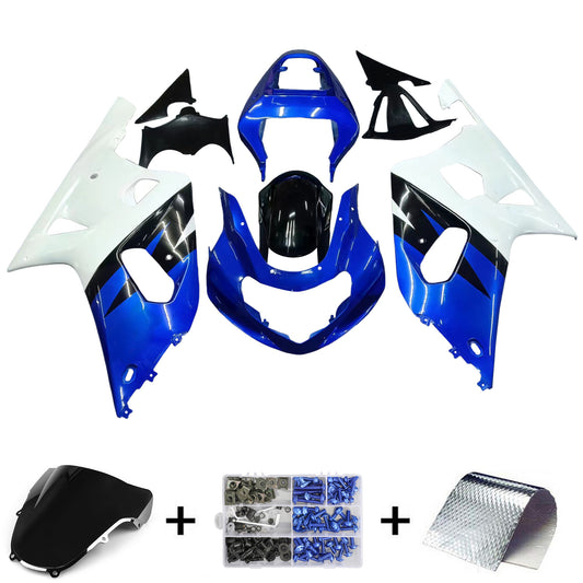 Amotopart Cladding Suzuki GSXR 600 2001-2003 Kit di rivestimento blu del motore innescato