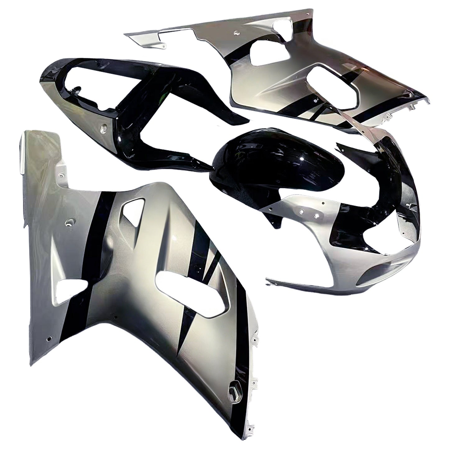 Carene 2001-2003 Suzuki GSXR 600 Silver 2-Tone GSXR Racing Generico