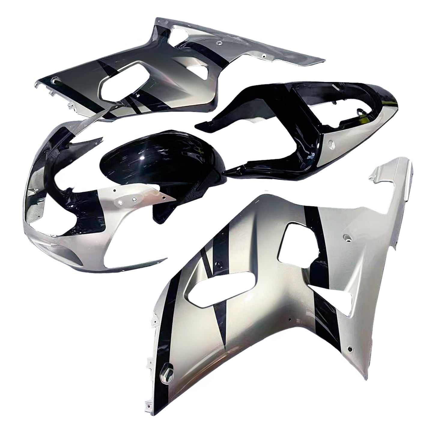 Amotopart Cladding Suzuki GSXR600 2001-2003 Cladding Kit di bloccaggio in argento GSXR Racing a 2 tono