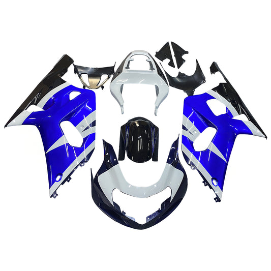 Amotopart Cladding Suzuki GSXR600 2001-2003 Cladding Blue White Bianco Kit di rivestimento nero