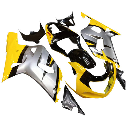 Amotopart Casting Suzuki 600 2001-2003 Cleaning Yellow & Silver GSXR Racing Kiting Kit
