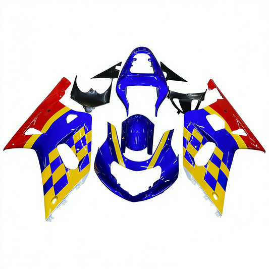 Amotopart 2001-2003 Suzuki GSXR600 Cladding Blue & Yellow Multi Kit