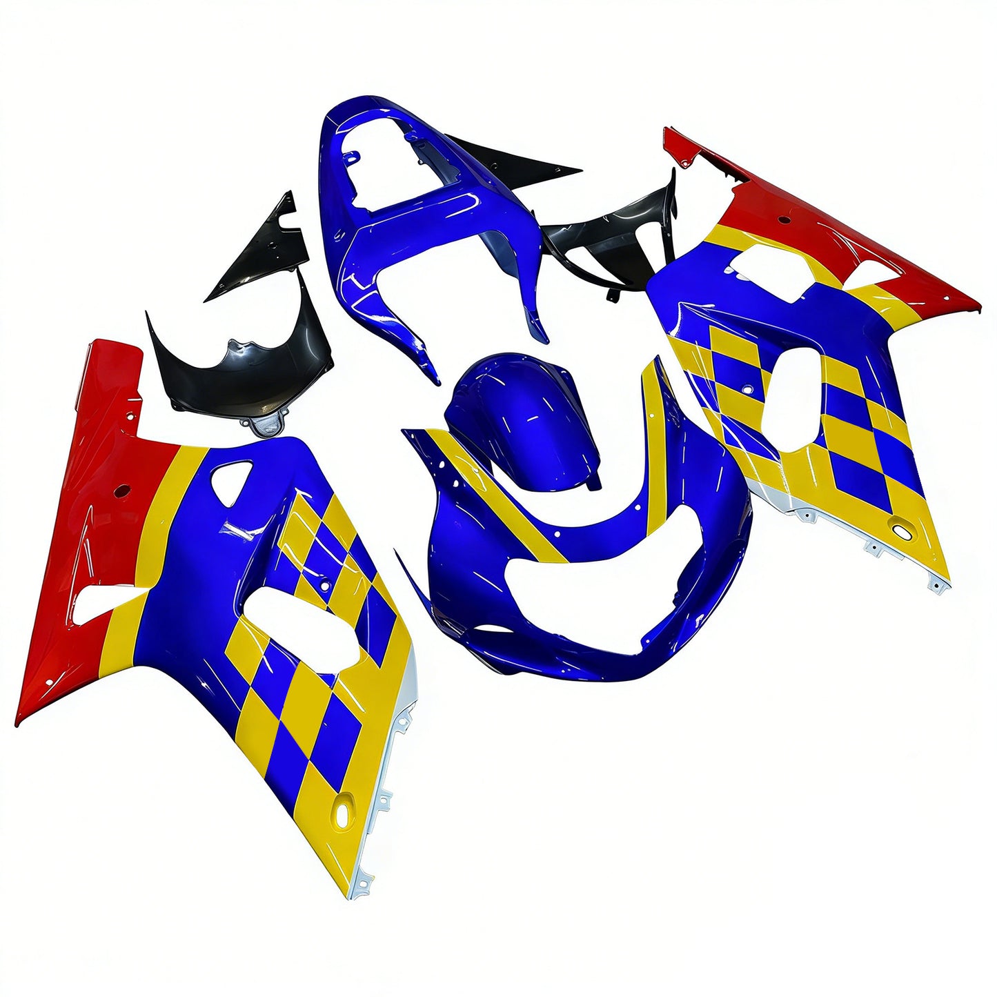 Amotopart 2001-2003 Suzuki GSXR600 Cladding Blue & Yellow Multi Kit