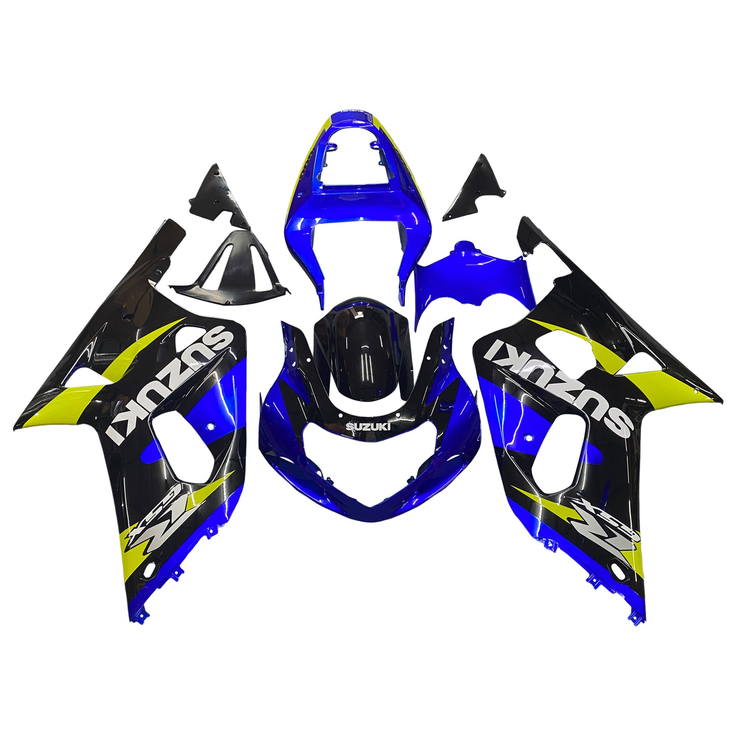 Amotopart favoriti Suzuki 600 2001-2003 maschera il kit Kite Kiting blu e nero GSXR Racing