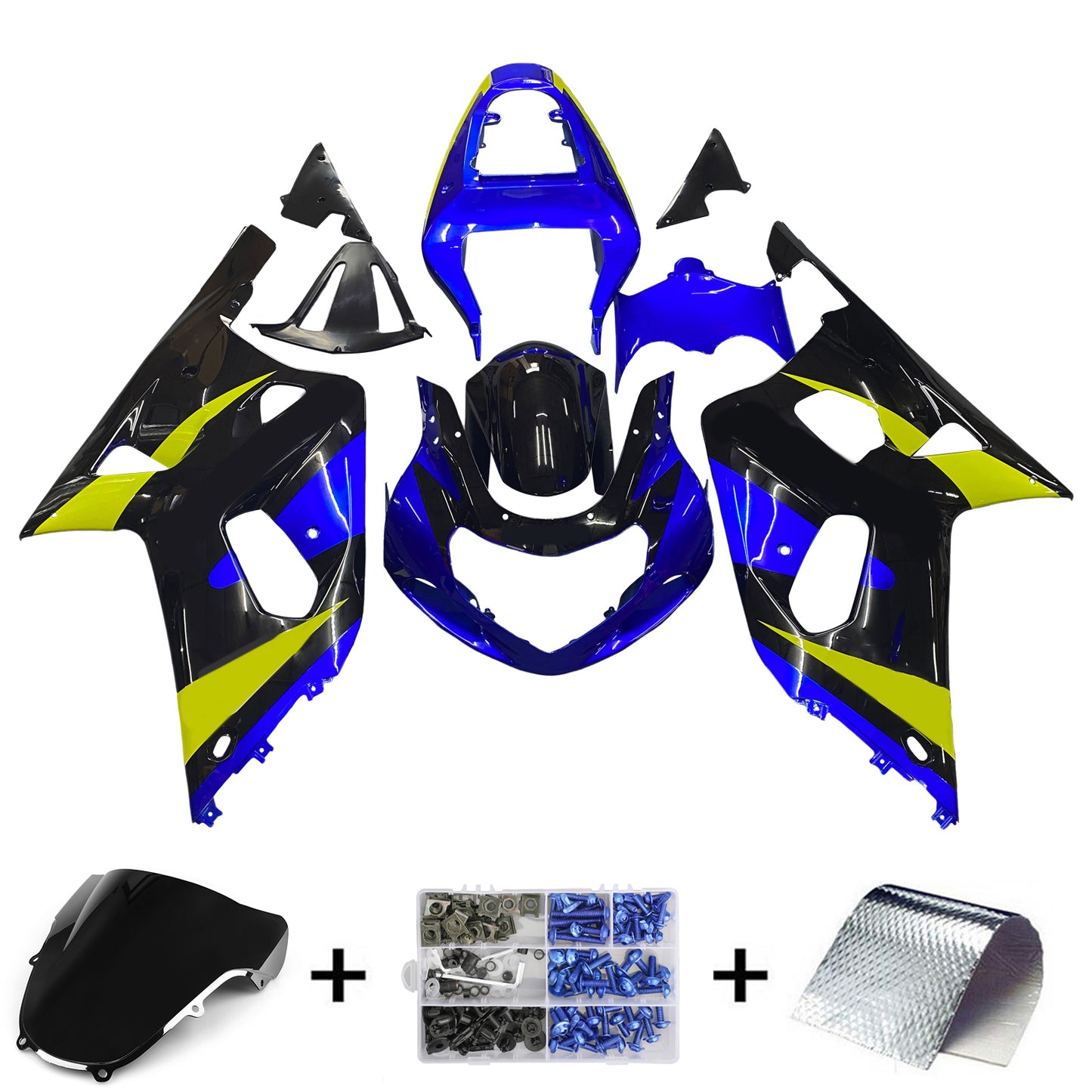 Carene 2001-2003 Suzuki GSXR 600 Blu &amp; Nero GSXR Generico