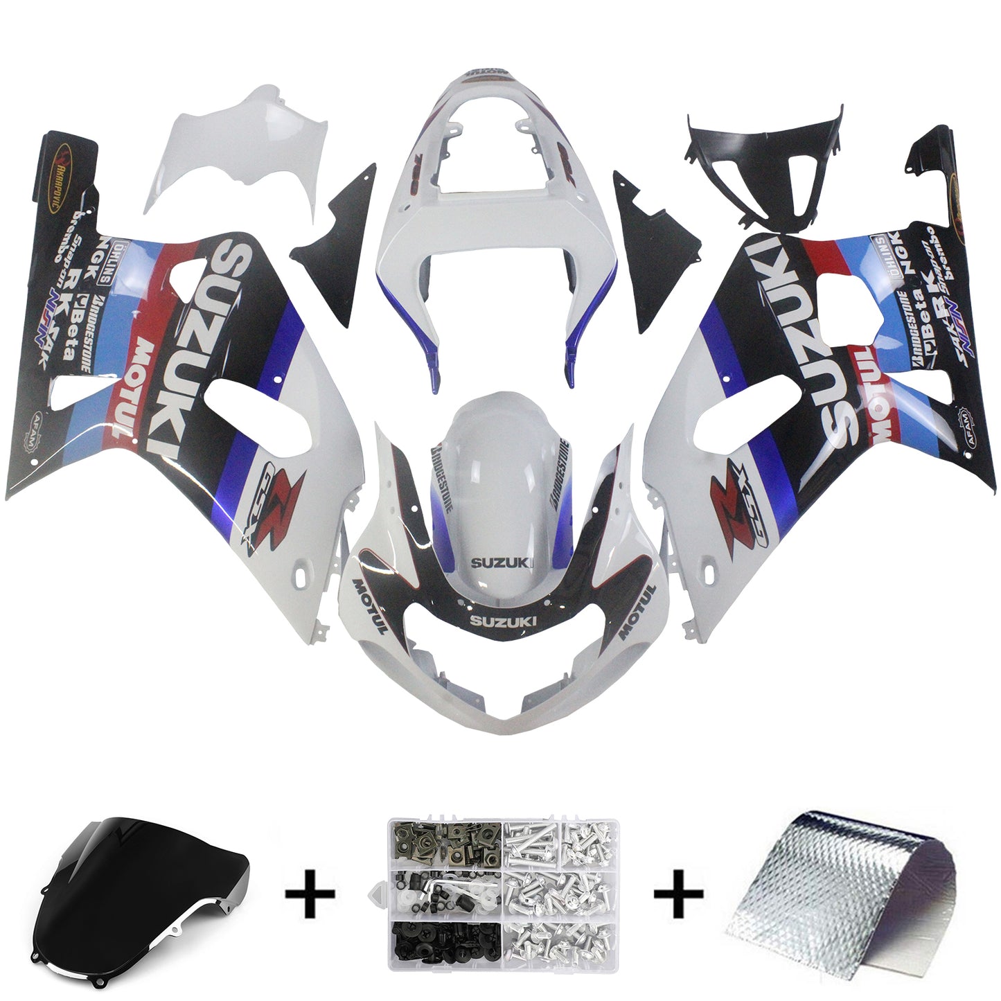 Amotopart Cladding Suzuki GSXR 600 2001-2003 Cladding Kit di corse GSXR multicolore