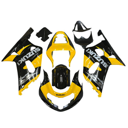 Amotopart Casting Suzuki 600 2001-2003 Cleaning GSXR Racing Black & Yellow Fearing Kit