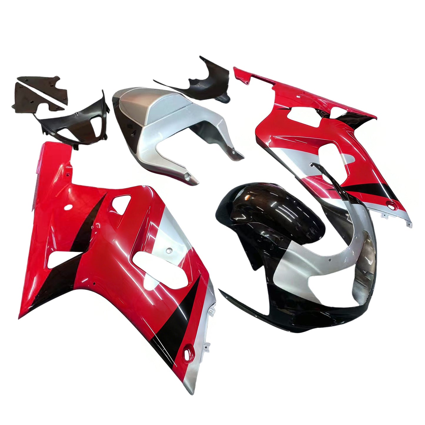 Carene 2001-2003 Suzuki GSXR 600 Rosso e Argento GSXR Generico