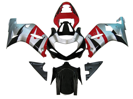 Per GSXR750 2000-2003 Carrozzeria Carena ABS rosso Stampato ad iniezione Plastica Set Generico