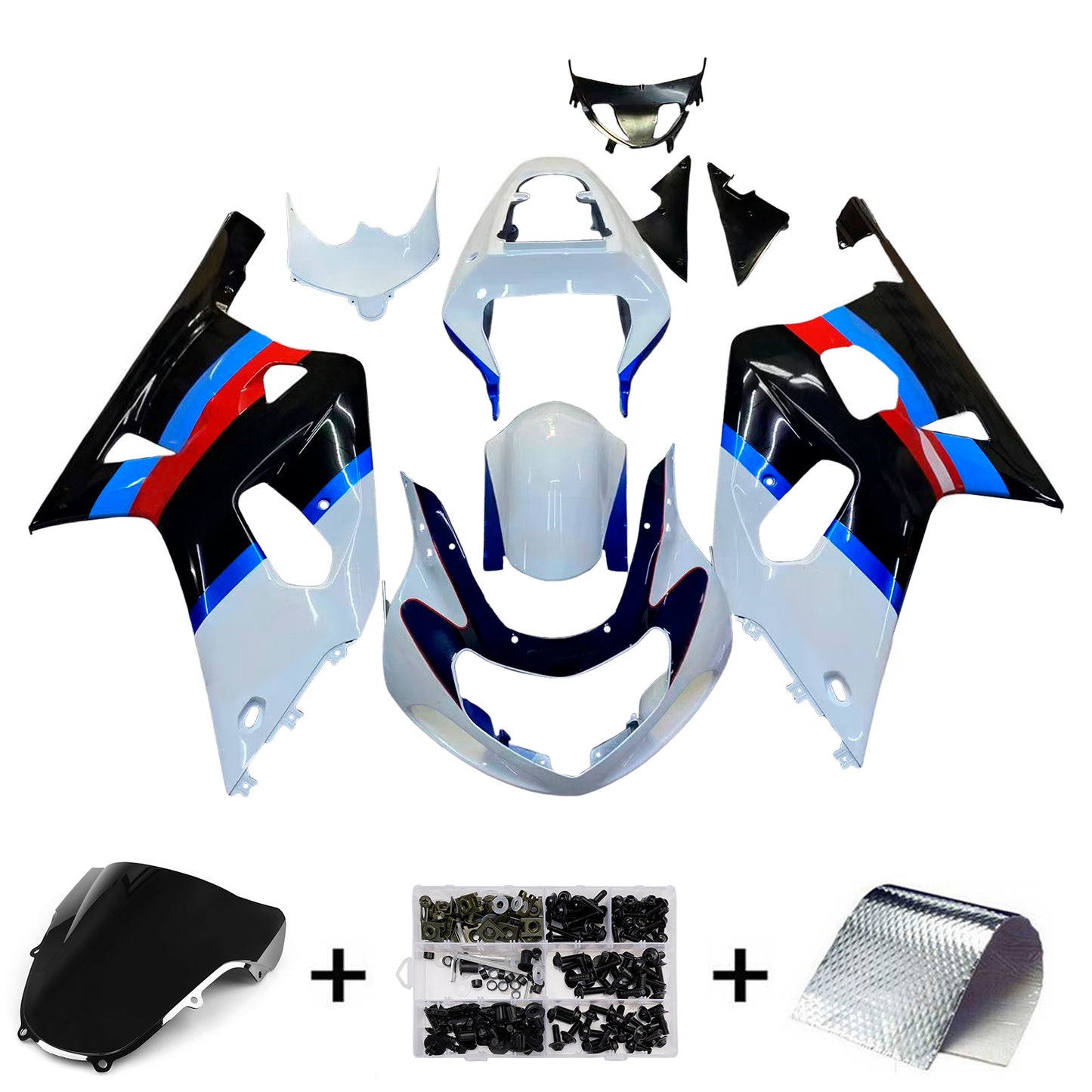 Amotopart 2001-2003 Suzuki GSXR750 Kit multi bianco