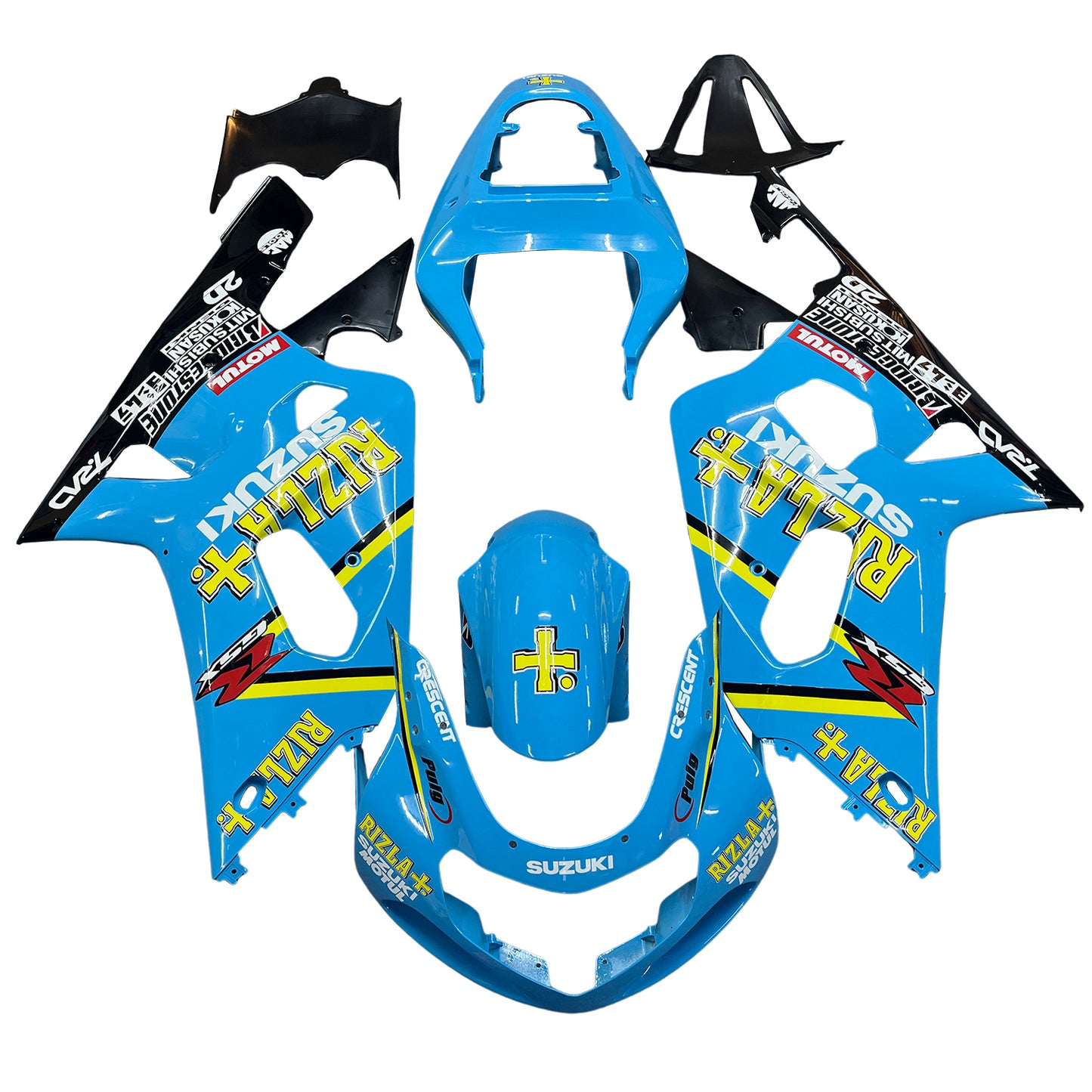 Per GSXR750 2000-2003 Carrozzeria Carenatura ABS blu Set di plastica stampata ad iniezione Generico