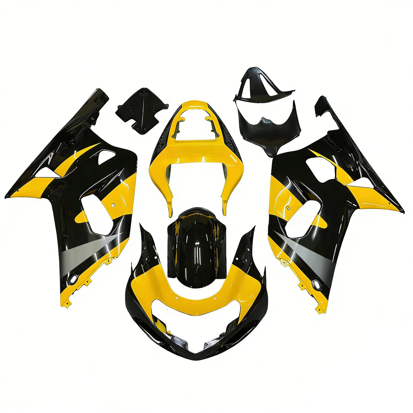 Carene 2001-2003 Suzuki GSXR 750 Nero & Giallo GSXR Racing Generico