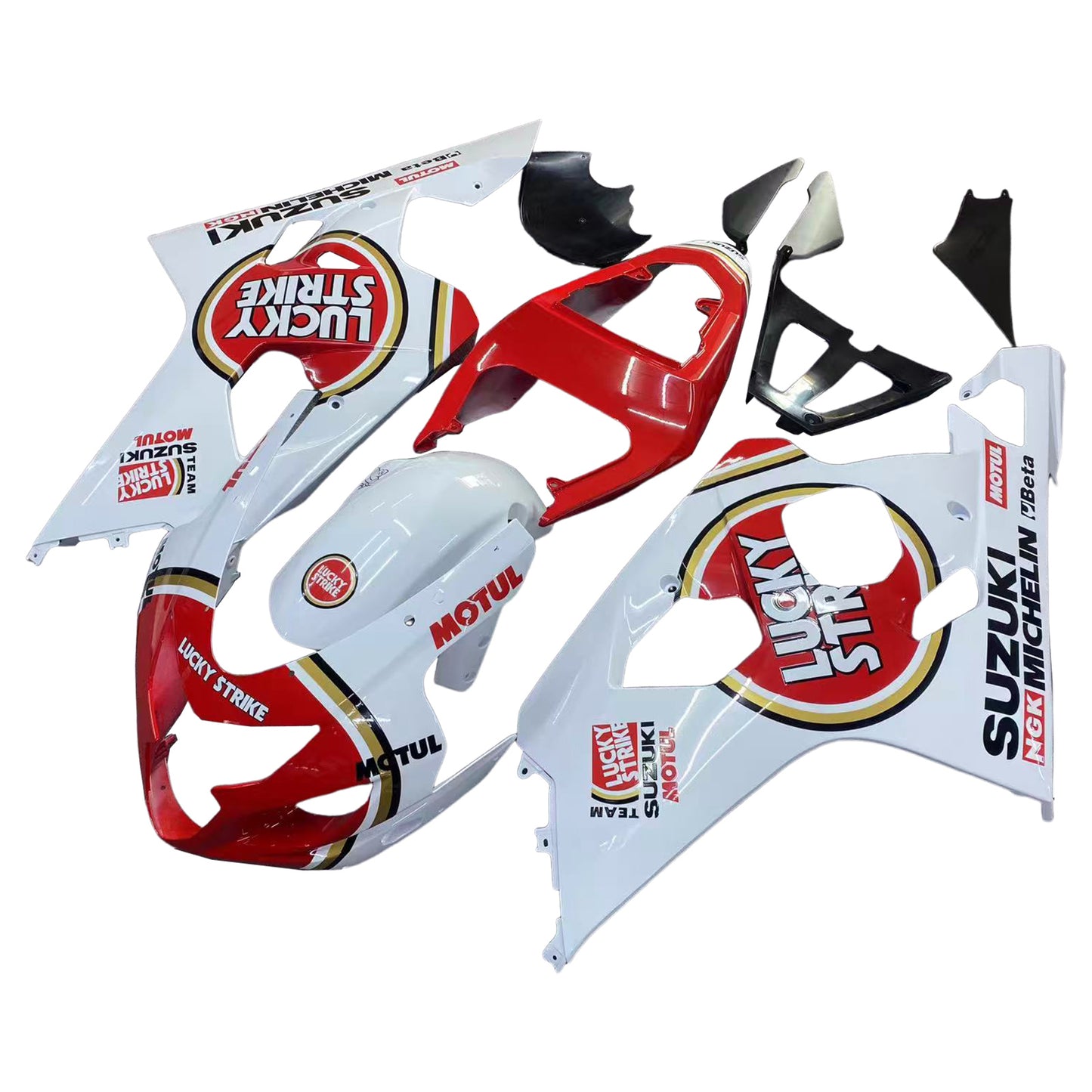 Carene 2004-2005 Suzuki GSXR 600 750 White &amp; Red Lucky Strike Generic
