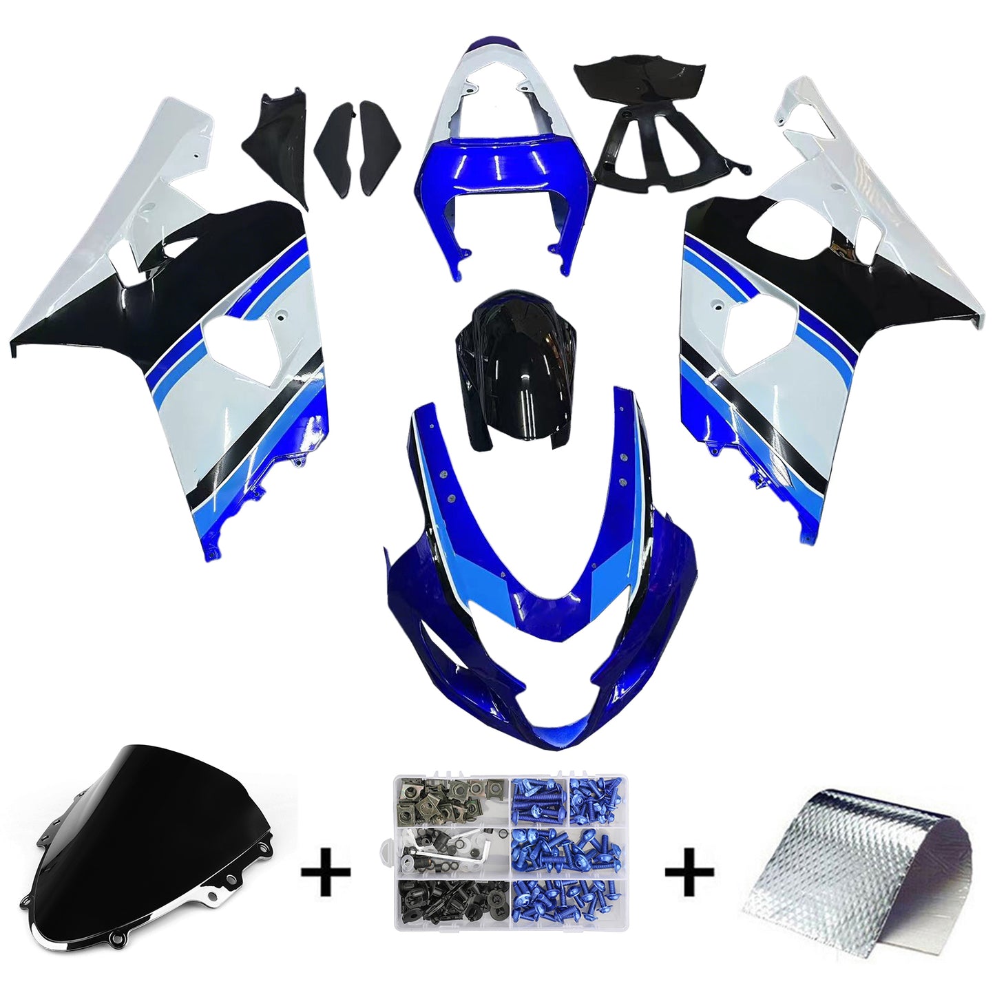 Carene 2004-2005 Suzuki GSXR 600 750 Blu Bianco Nero GSXR Generico
