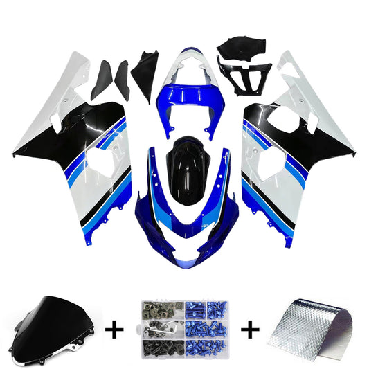 Amotopart 2004-2005 Suzuki GSXR600750 Clearing White & Blue Kit