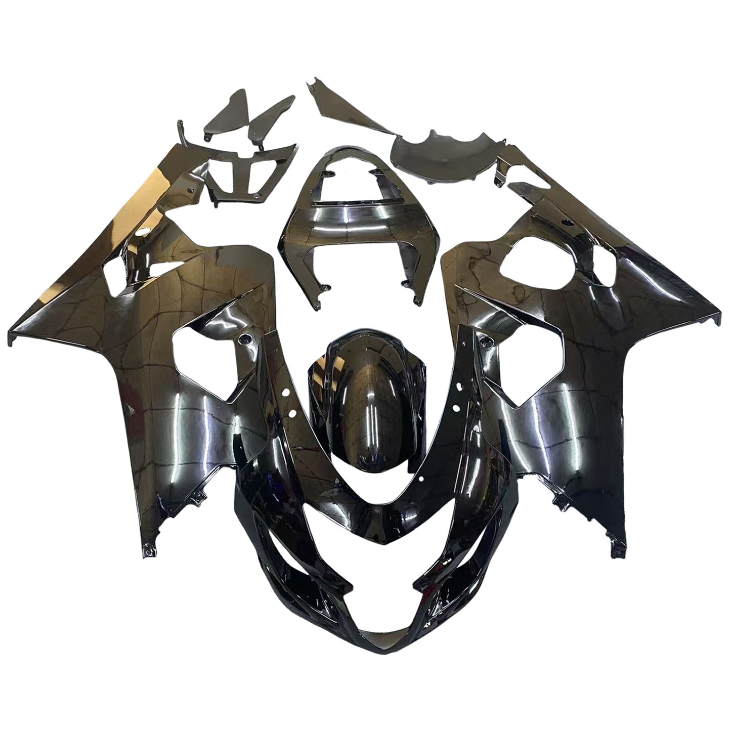 Per GSXR 600/750 2004-2005 Carrozzeria Carenatura ABS nero Stampato ad iniezione Plastica Set Generico