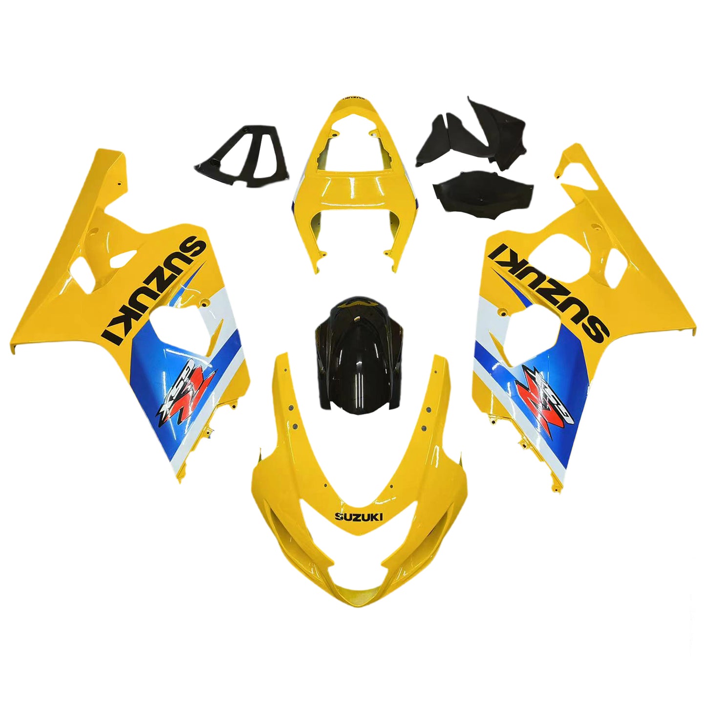 Per GSXR 600/750 2004-2005 Carrozzeria Carenatura Giallo ABS Stampato ad iniezione Plastica Set Generico