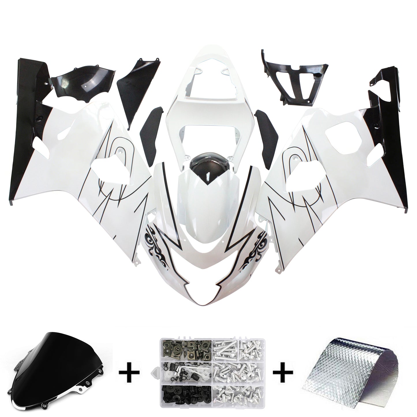Carene 2004-2005 Suzuki GSXR 600 750 Bianco Alstare Corona Generico