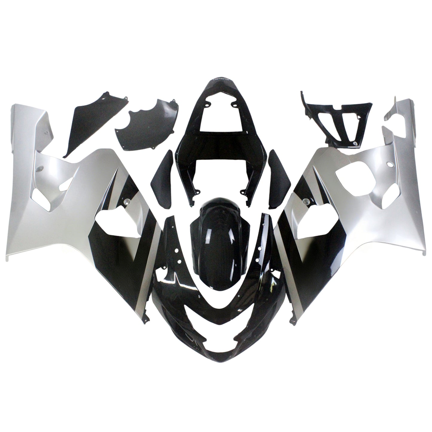 Carene 2004-2005 Suzuki GSXR 600 750 Nero Argento GSXR Racing Generico