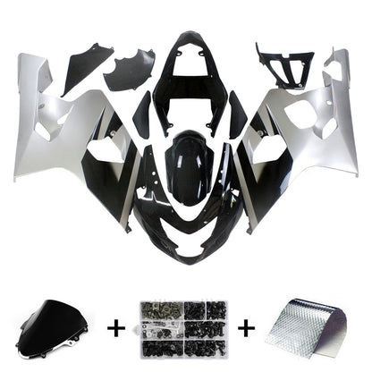 Carene 2004-2005 Suzuki GSXR 600 750 Nero Argento GSXR Racing Generico