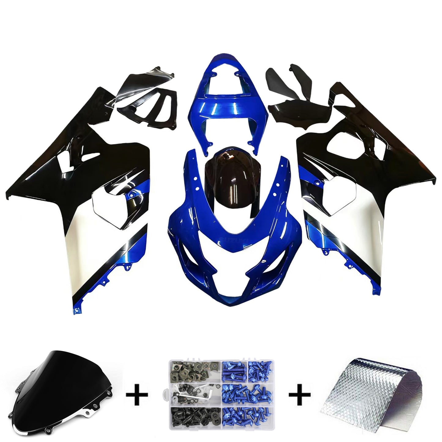 Carene 2004-2005 Suzuki GSXR 600 750 Blu Nero Suzuki GSXR Racing Generico