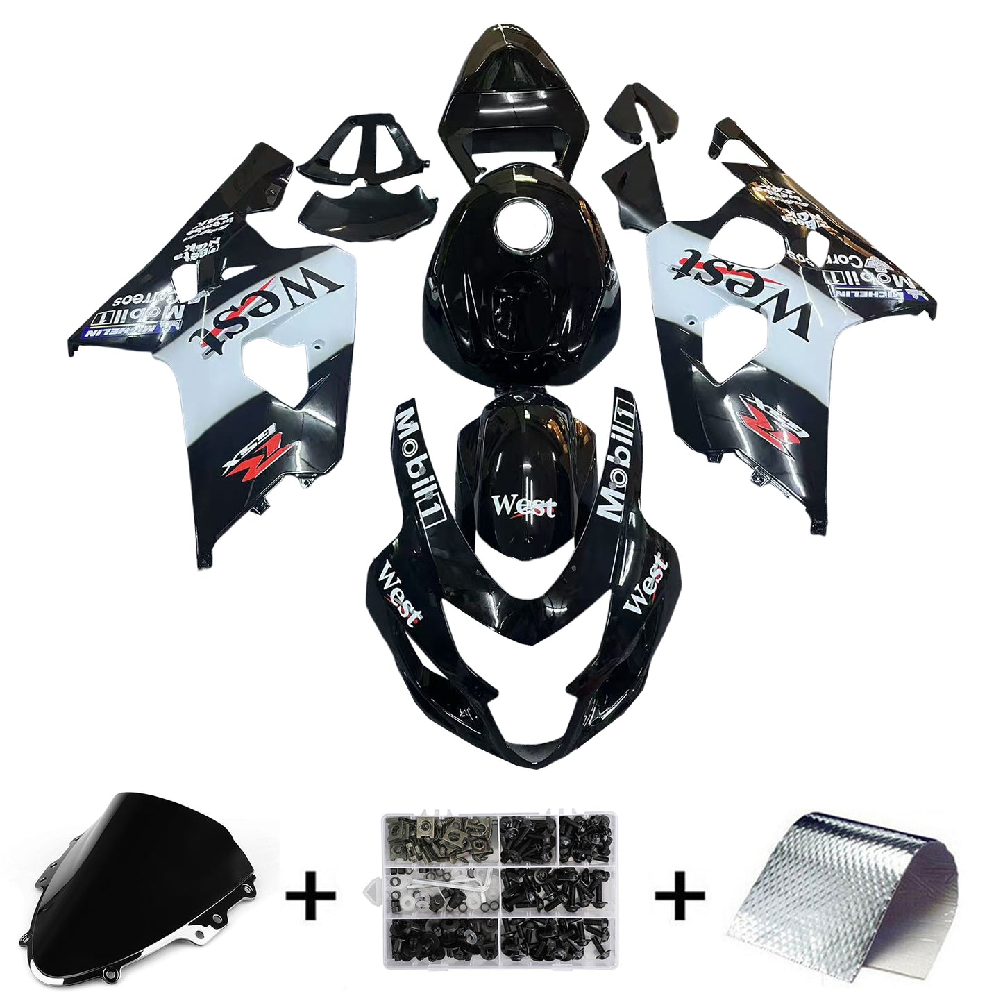 2004-2005 Suzuki GSXR 600/750 K4 Kit carena iniezione Carrozzeria Plastica ABS
