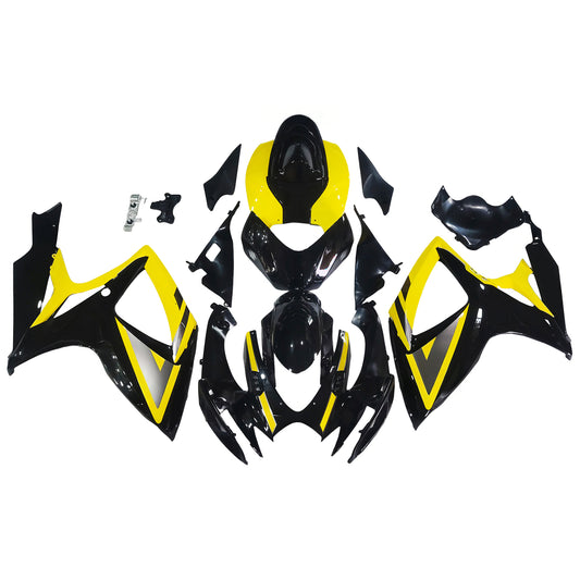 Carene 2006-2007 Suzuki GSXR 600 750 Nero &amp; Giallo GSXR Racing Generico