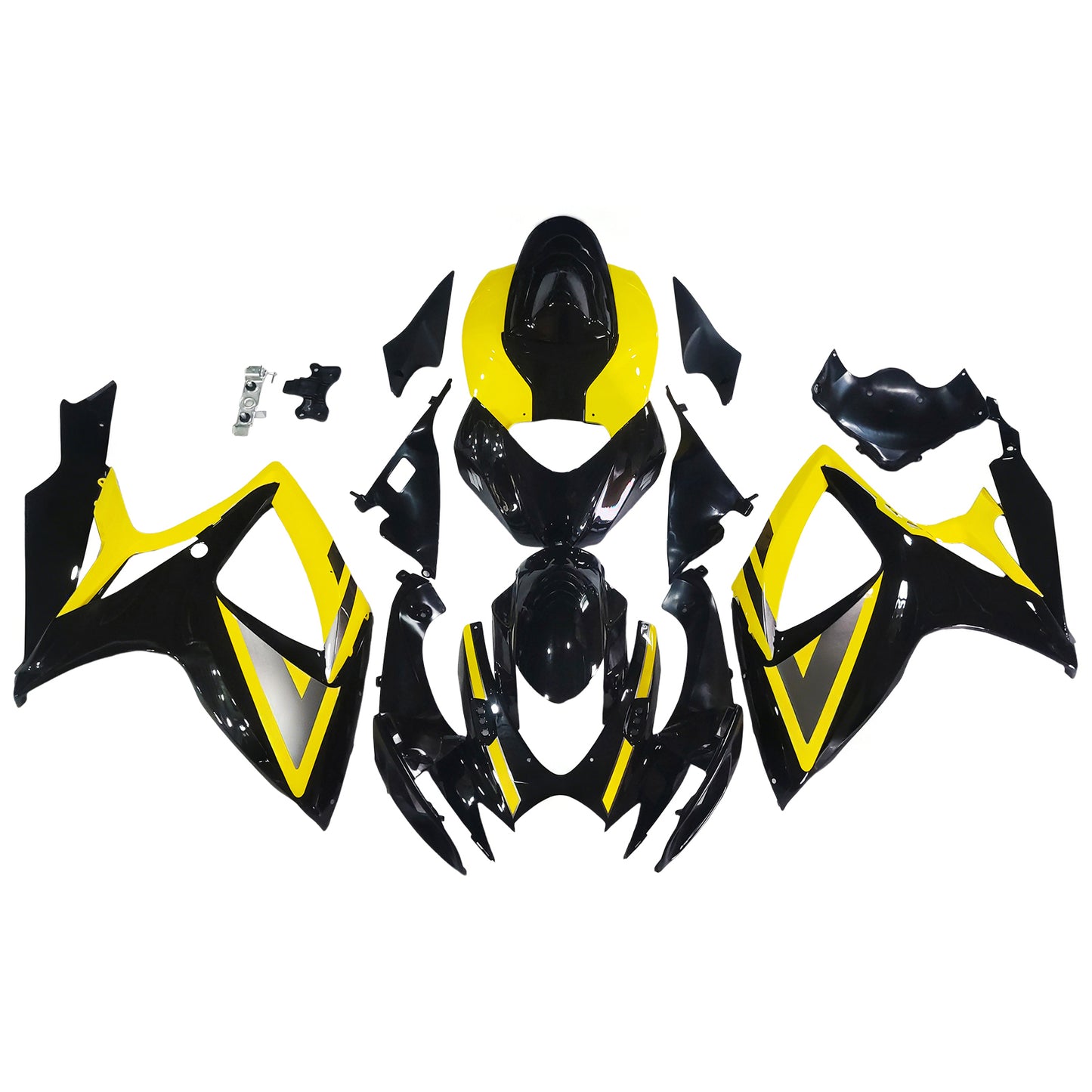 Per GSXR 600/750 2006-2007 Carrozzeria Carenatura ABS nero Stampato ad iniezione Plastica Set Generico
