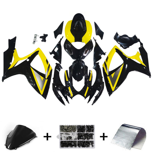Carene 2006-2007 Suzuki GSXR 600 750 Nero &amp; Giallo GSXR Racing Generico
