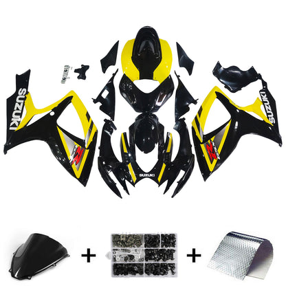 Carene 2006-2007 Suzuki GSXR 600 750 Nero &amp; Giallo GSXR Racing Generico